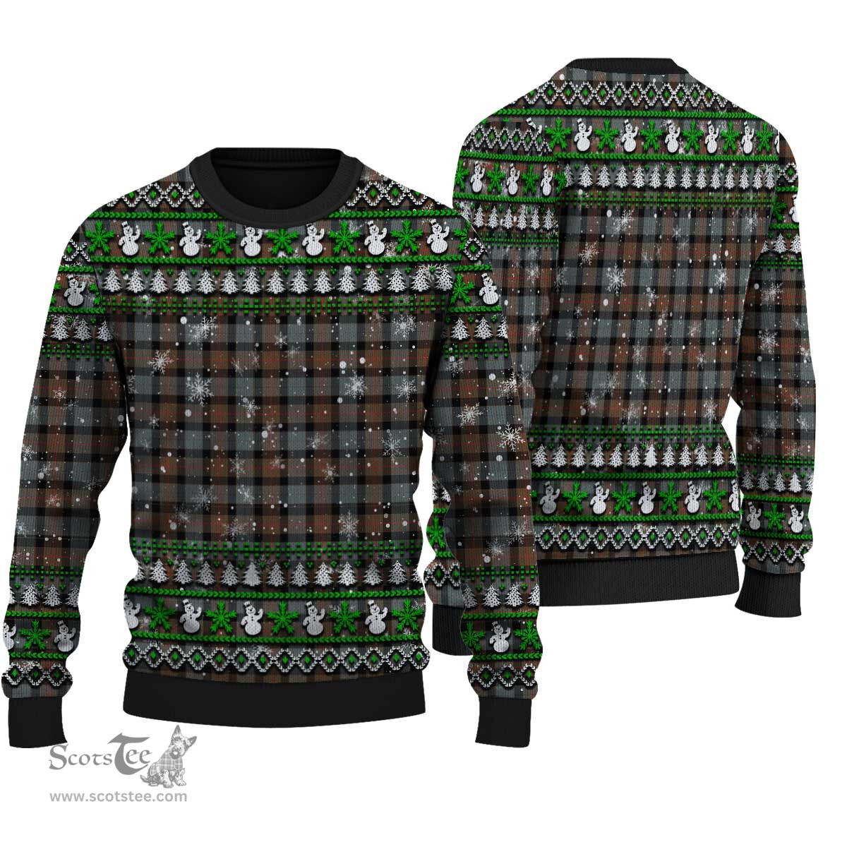 Scottish Gunn Weathered Clan Tartan Ugly Christmas Sweater - Plaid Family Ugly Sweater Scottish Plaid Tartan Plaid - ScotsTee - scotstee.com