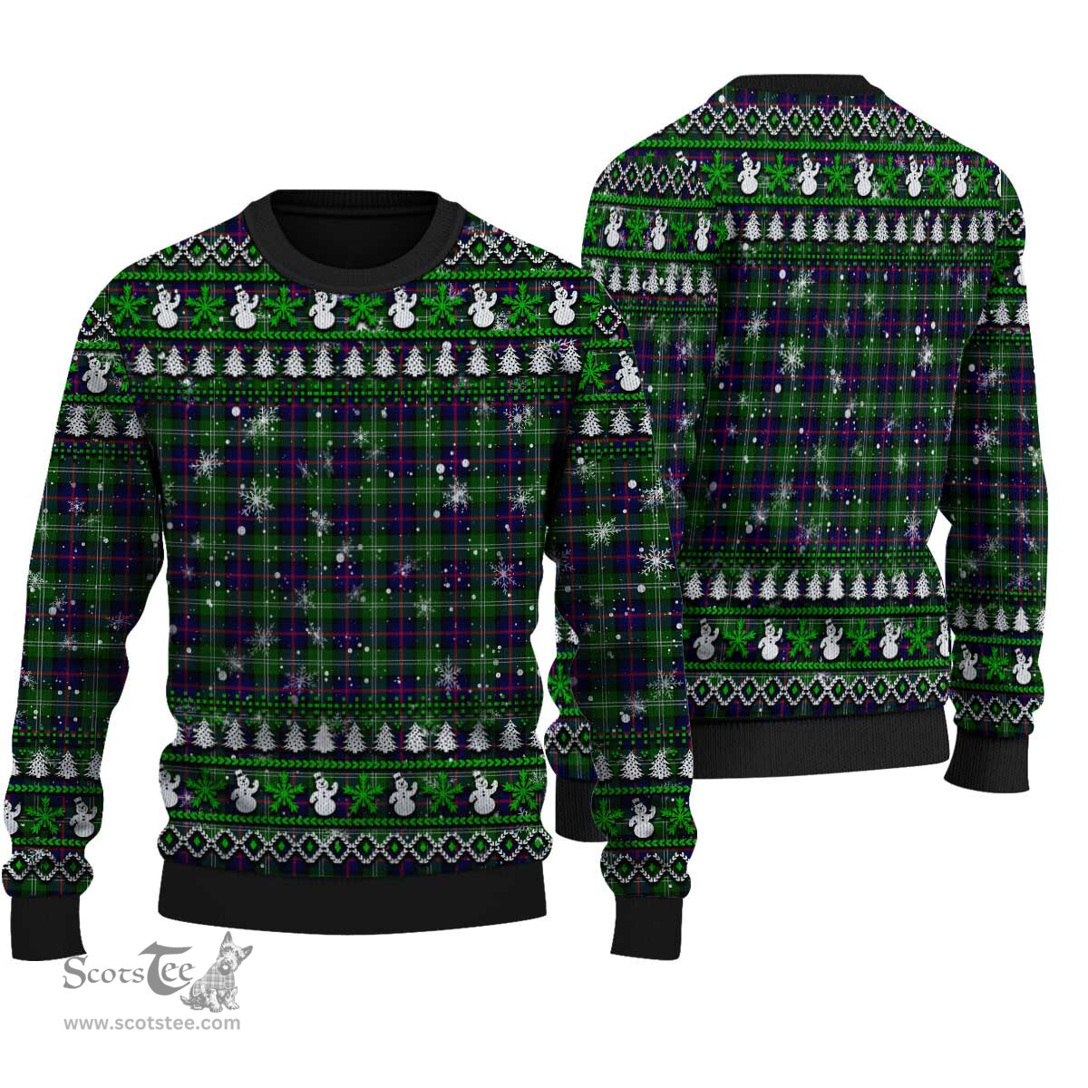 Scottish Sutherland Modern Clan Tartan Ugly Christmas Sweater - Plaid Family Ugly Sweater Scottish Plaid Tartan Plaid - ScotsTee - scotstee.com