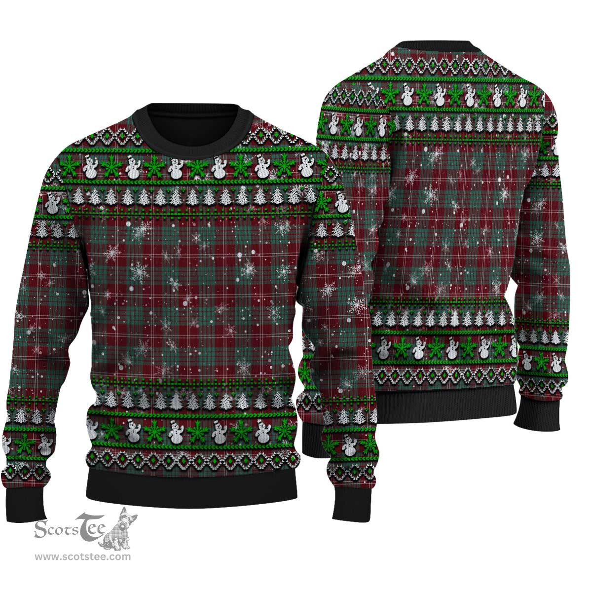 Scottish Crawford Modern Clan Tartan Ugly Christmas Sweater - Plaid Family Ugly Sweater Scottish Plaid Tartan Plaid - ScotsTee - scotstee.com