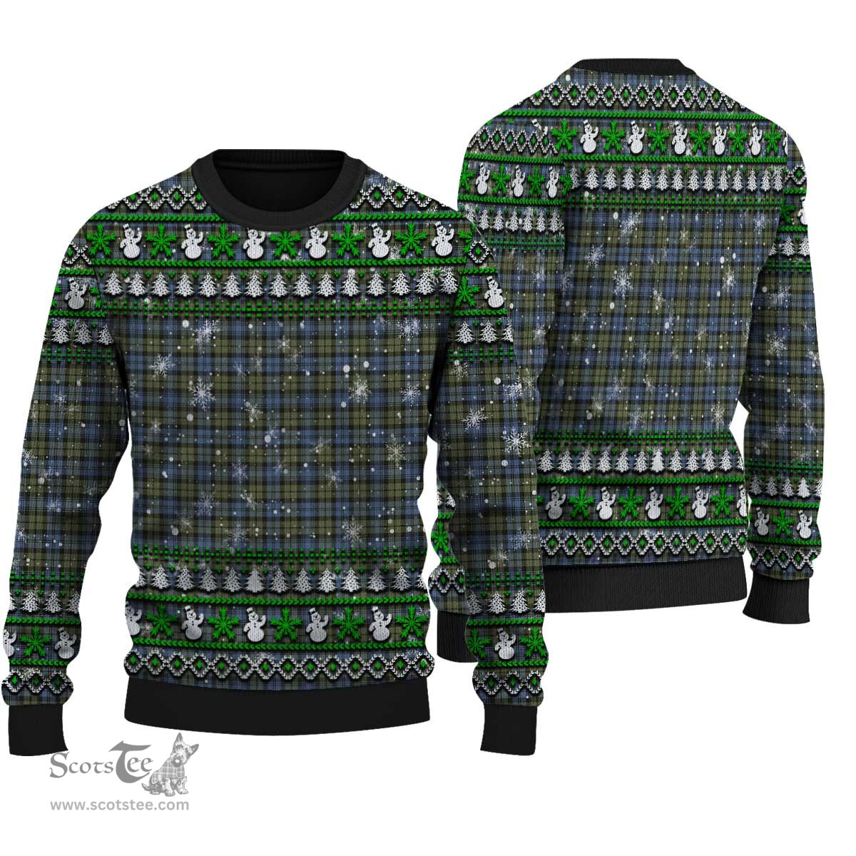 Scottish Campbell Faded Clan Tartan Ugly Christmas Sweater - Plaid Family Ugly Sweater Scottish Plaid Tartan Plaid - ScotsTee - scotstee.com