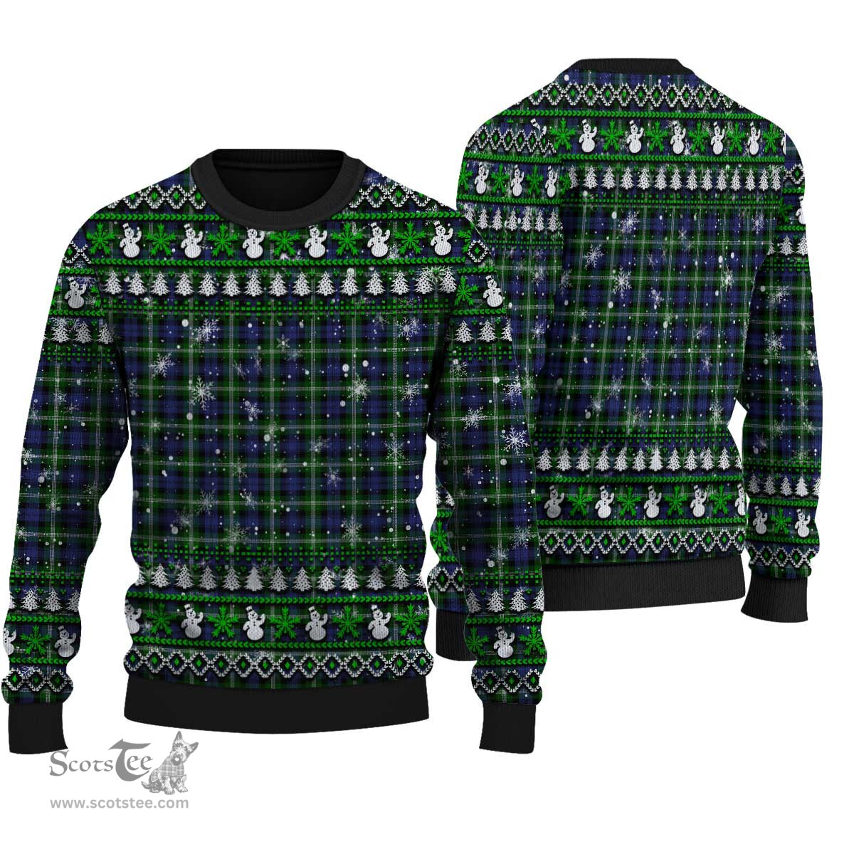 Scottish Baillie Modern Clan Tartan Ugly Christmas Sweater - Plaid Family Ugly Sweater Scottish Plaid Tartan Plaid - ScotsTee - scotstee.com