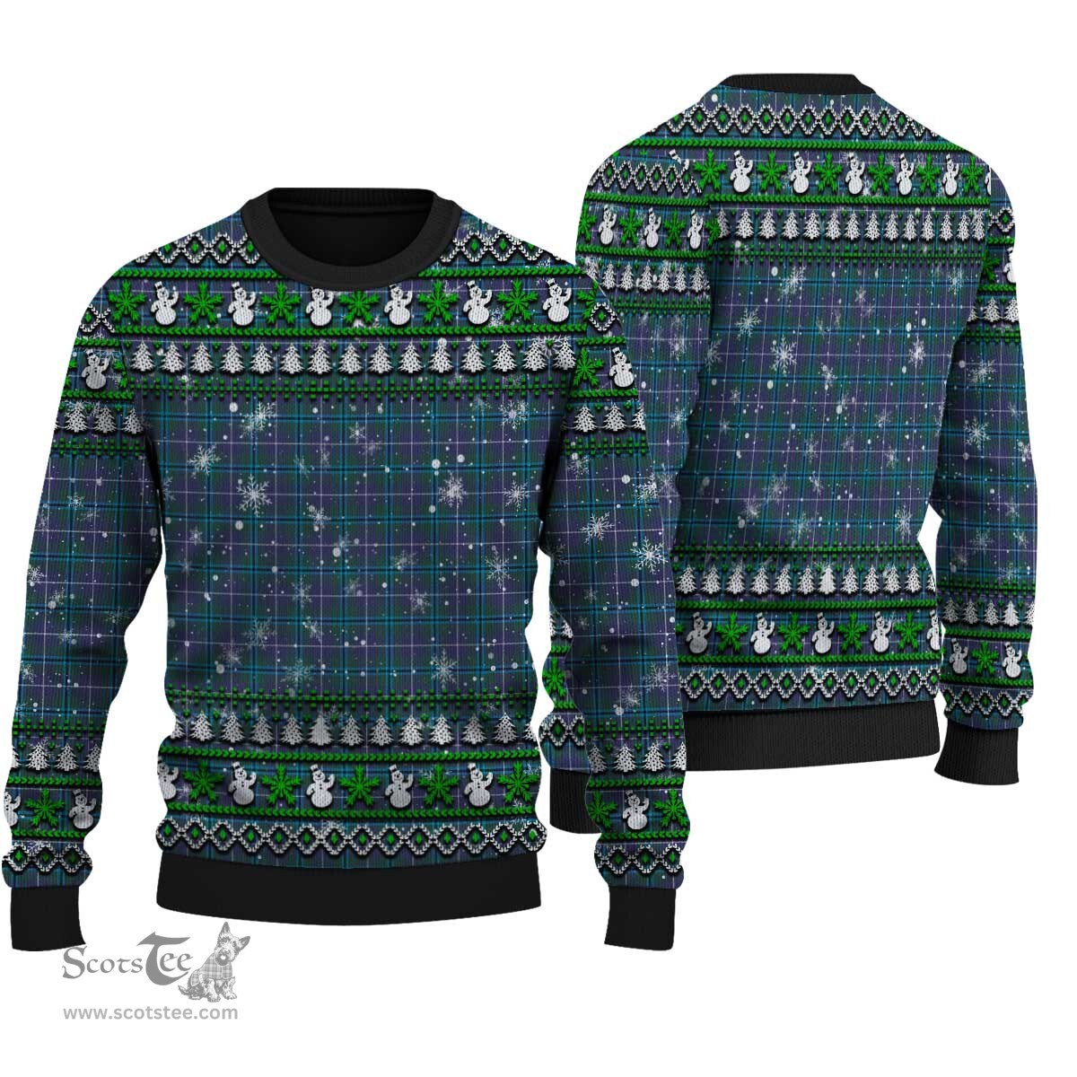 Scottish Douglas Modern Clan Tartan Ugly Christmas Sweater - Plaid Family Ugly Sweater Scottish Plaid Tartan Plaid - ScotsTee - scotstee.com
