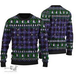 Scottish Dunlop Modern Clan Tartan Ugly Christmas Sweater - Plaid Family Ugly Sweater Scottish Plaid Tartan Plaid - ScotsTee - scotstee.com