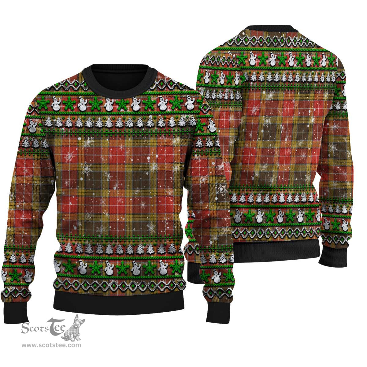 Scottish Buchanan Old Set Weathered Clan Tartan Ugly Christmas Sweater - Plaid Family Ugly Sweater Scottish Plaid Tartan Plaid - ScotsTee - scotstee.com