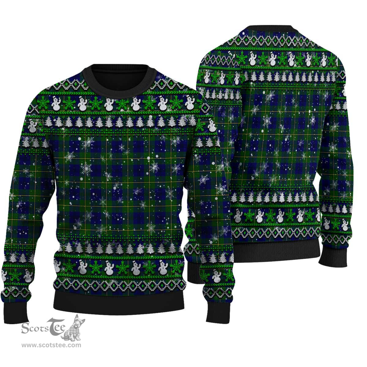 Scottish Johnston Modern Clan Tartan Ugly Christmas Sweater - Plaid Family Ugly Sweater Scottish Plaid Tartan Plaid - ScotsTee - scotstee.com