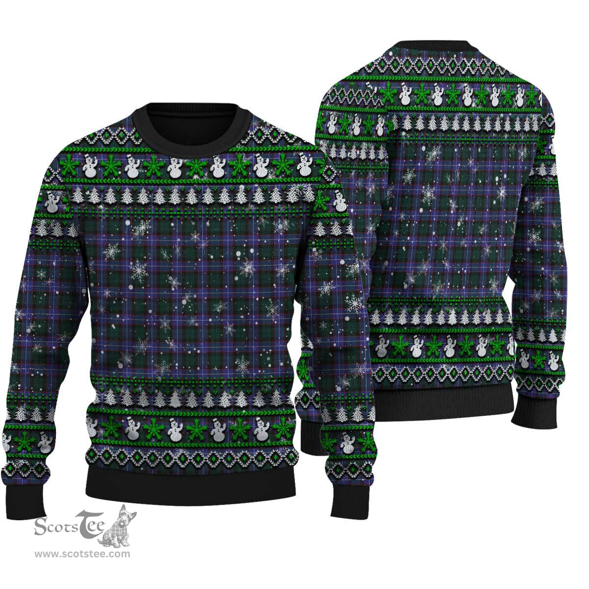 Scottish Hunter Modern Clan Tartan Ugly Christmas Sweater - Plaid Family Ugly Sweater Scottish Plaid Tartan Plaid - ScotsTee - scotstee.com