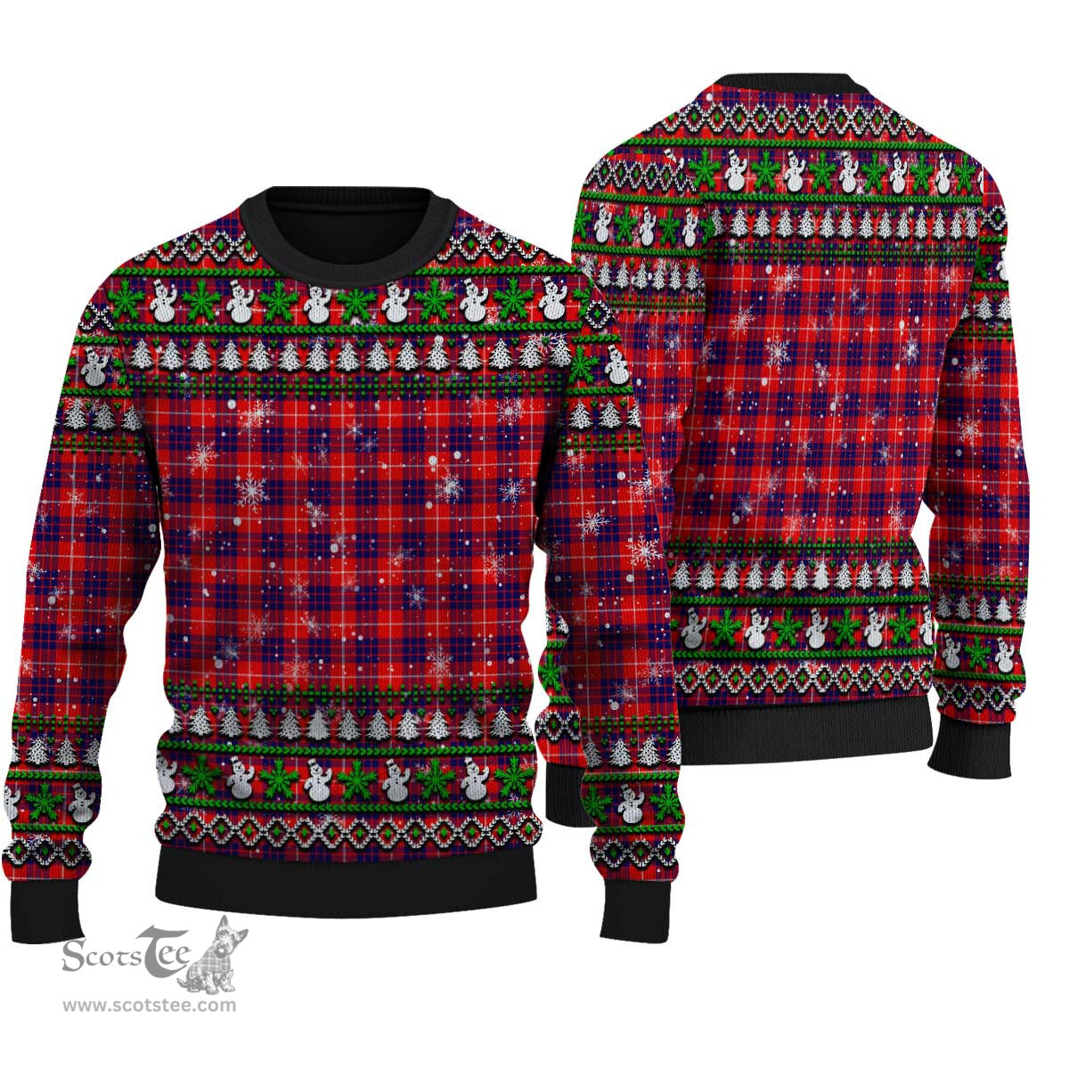 Scottish Hamilton Modern Clan Tartan Ugly Christmas Sweater - Plaid Family Ugly Sweater Scottish Plaid Tartan Plaid - ScotsTee - scotstee.com