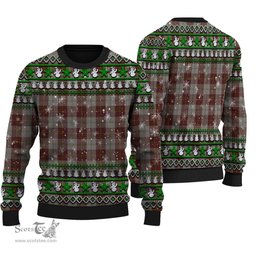 Scottish Cunningham Burgundy Dancers Clan Tartan Ugly Christmas Sweater - Plaid Family Ugly Sweater Scottish Plaid Tartan Plaid - ScotsTee - scotstee.com