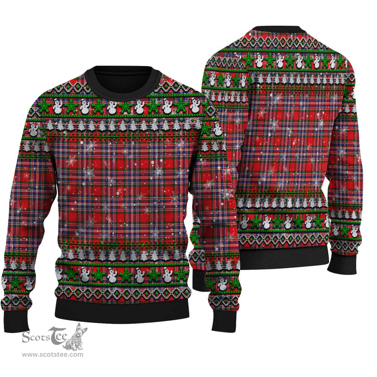 Scottish MacFarlane Modern Clan Tartan Ugly Christmas Sweater - Plaid Family Ugly Sweater Scottish Plaid Tartan Plaid - ScotsTee - scotstee.com