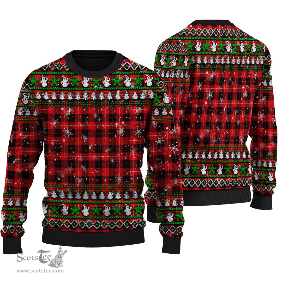 Scottish Cunningham Modern Clan Tartan Ugly Christmas Sweater - Plaid Family Ugly Sweater Scottish Plaid Tartan Plaid - ScotsTee - scotstee.com