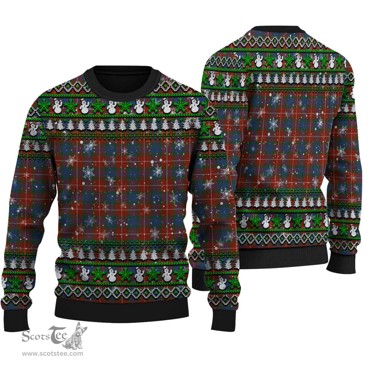 Scottish Fraser Ancient Clan Tartan Ugly Christmas Sweater - Plaid Family Ugly Sweater Scottish Plaid Tartan Plaid - ScotsTee - scotstee.com