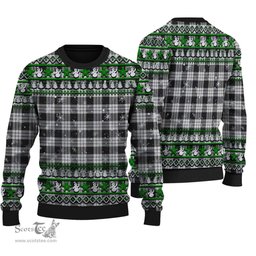 Scottish MacFarlane Black & White Ancient Clan Tartan Ugly Christmas Sweater - Plaid Family Ugly Sweater Scottish Plaid Tartan Plaid - ScotsTee - scotstee.com