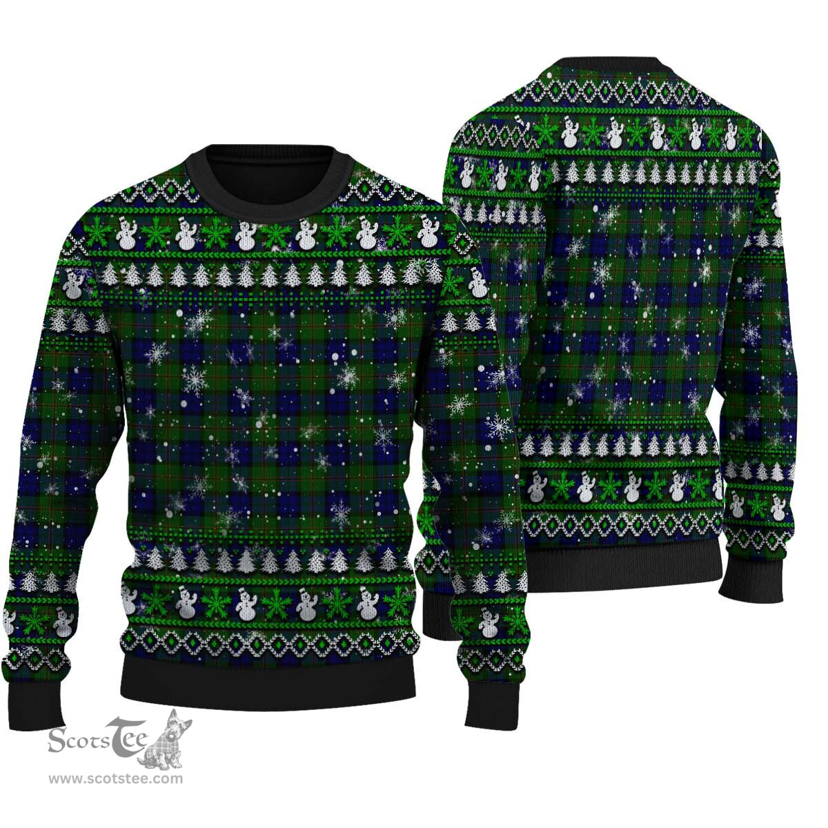 Scottish Dundas Modern Clan Tartan Ugly Christmas Sweater - Plaid Family Ugly Sweater Scottish Plaid Tartan Plaid - ScotsTee - scotstee.com