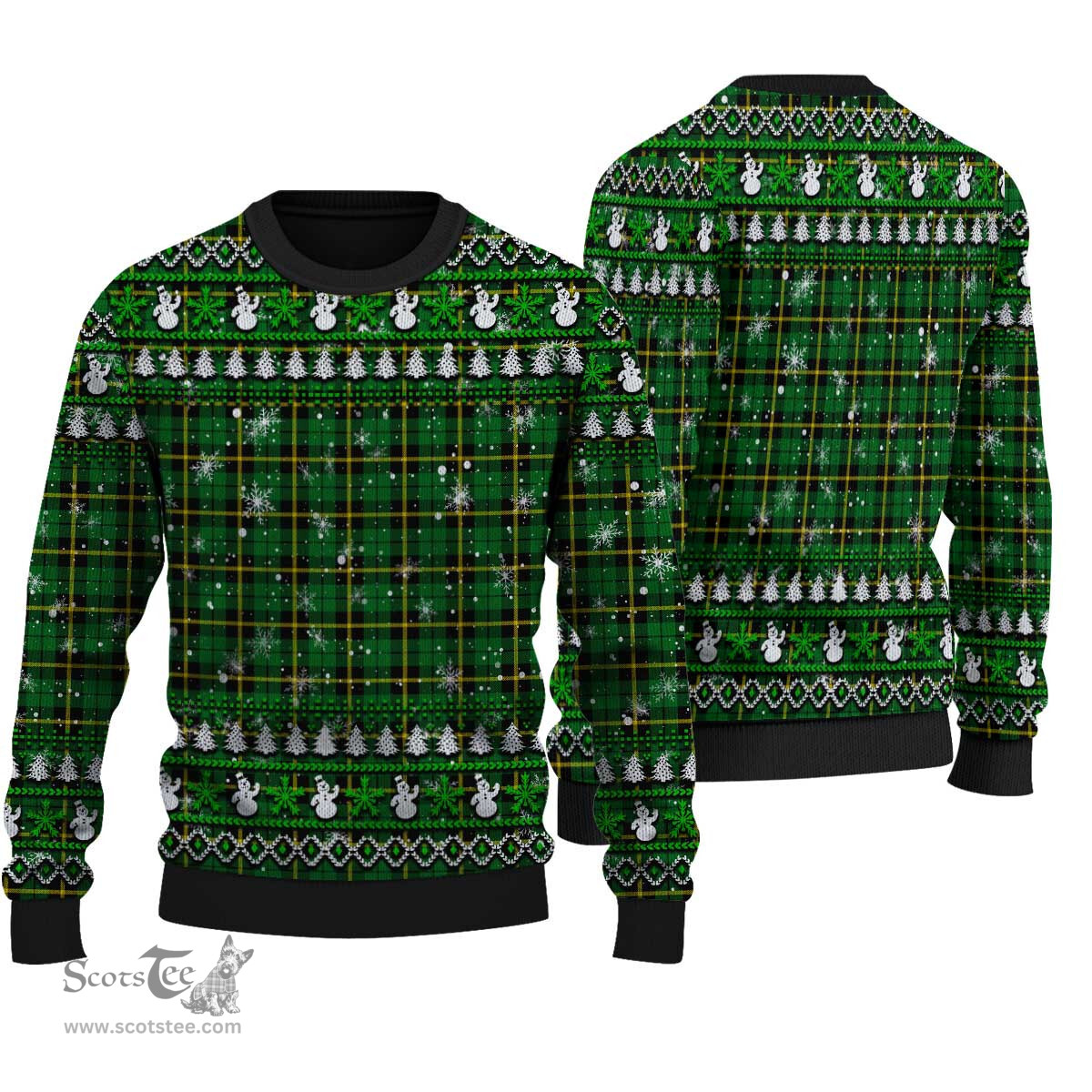 Scottish Wallace Hunting - Green Clan Tartan Ugly Christmas Sweater - Plaid Family Ugly Sweater Scottish Plaid Tartan Plaid - ScotsTee - scotstee.com