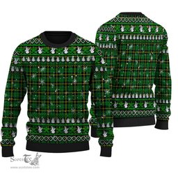 Scottish Wallace Hunting - Green Clan Tartan Ugly Christmas Sweater - Plaid Family Ugly Sweater Scottish Plaid Tartan Plaid - ScotsTee - scotstee.com