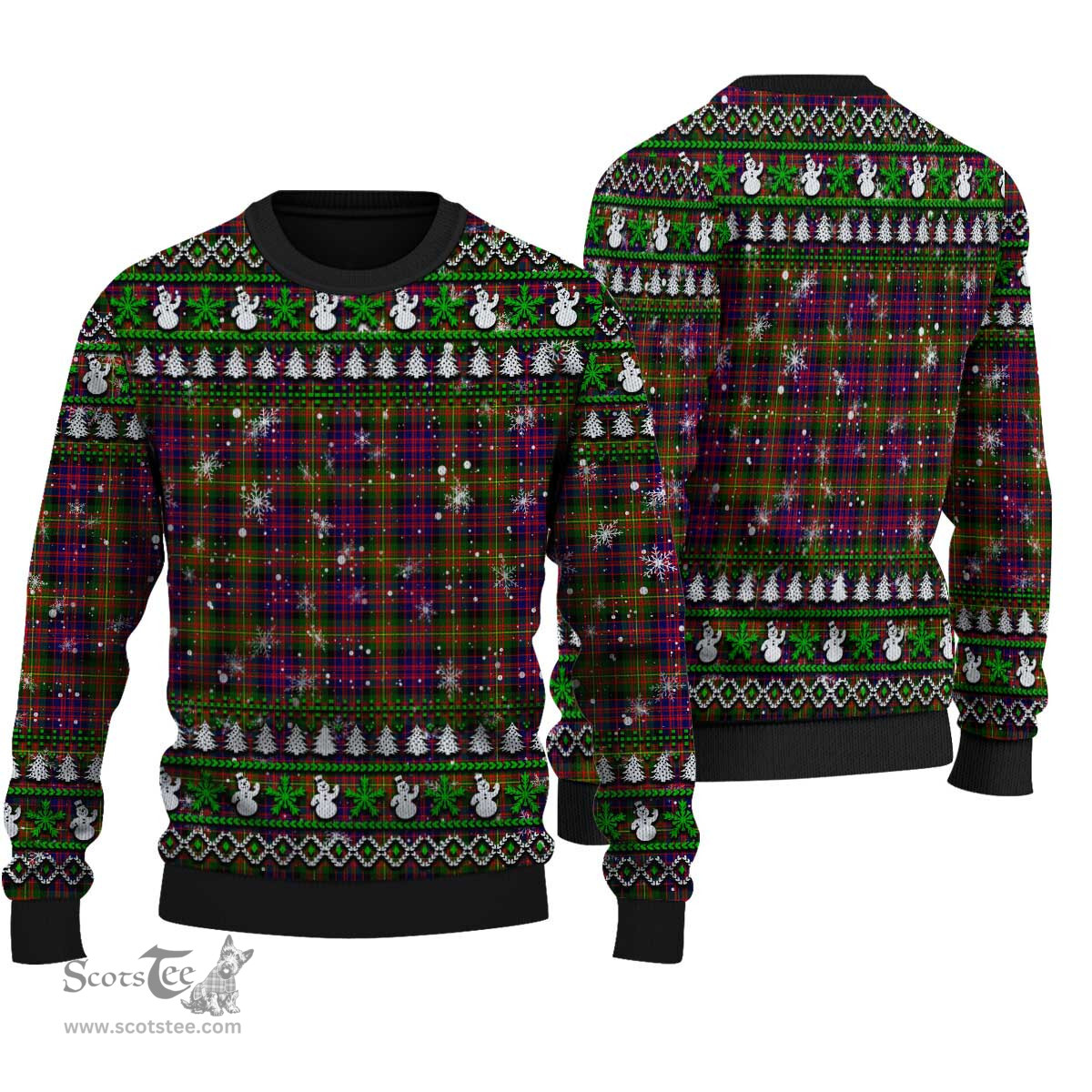 Scottish Carnegie Modern Clan Tartan Ugly Christmas Sweater - Plaid Family Ugly Sweater Scottish Plaid Tartan Plaid - ScotsTee - scotstee.com