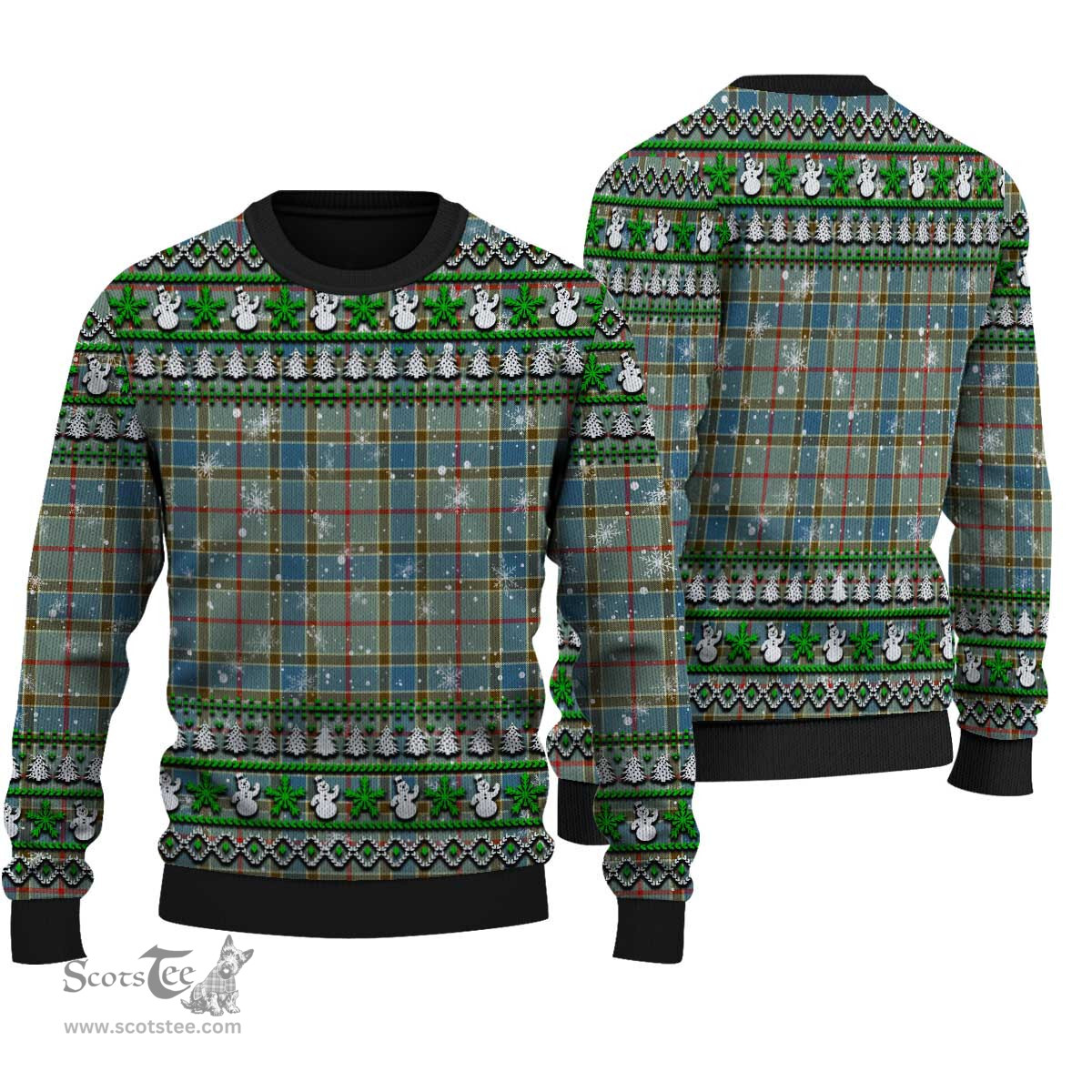 Scottish Balfour Blue Clan Tartan Ugly Christmas Sweater - Plaid Family Ugly Sweater Scottish Plaid Tartan Plaid - ScotsTee - scotstee.com