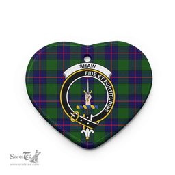 Scottish Shaw (of Tordarroch) Clan Crest Tartan Ceramic Ornament - Combo set ScotsTee.com