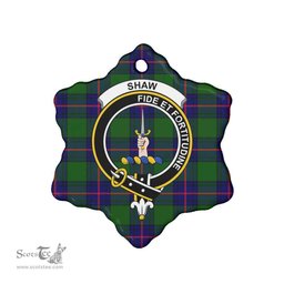 Scottish Shaw (of Tordarroch) Clan Crest Tartan Ceramic Ornament - Combo set ScotsTee.com