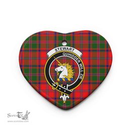 Scottish Stewart (of Appin) Clan Crest Tartan Ceramic Ornament - Combo set ScotsTee.com