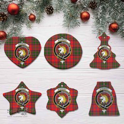 Scottish Stewart (of Appin) Clan Crest Tartan Ceramic Ornament - Combo set ScotsTee.com