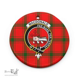 Scottish MacDonald (of Sleat) Clan Crest Tartan Ceramic Ornament - Combo set ScotsTee.com