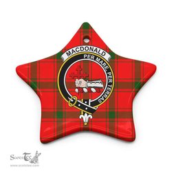 Scottish MacDonald (of Sleat) Clan Crest Tartan Ceramic Ornament - Combo set ScotsTee.com