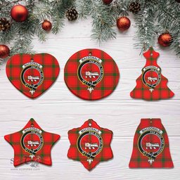 Scottish MacDonald (of Sleat) Clan Crest Tartan Ceramic Ornament - Combo set ScotsTee.com
