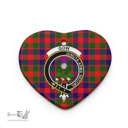 Scottish Gow (of Skeoch) Clan Crest Tartan Ceramic Ornament - Combo set ScotsTee.com