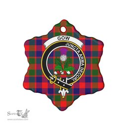 Scottish Gow (of Skeoch) Clan Crest Tartan Ceramic Ornament - Combo set ScotsTee.com