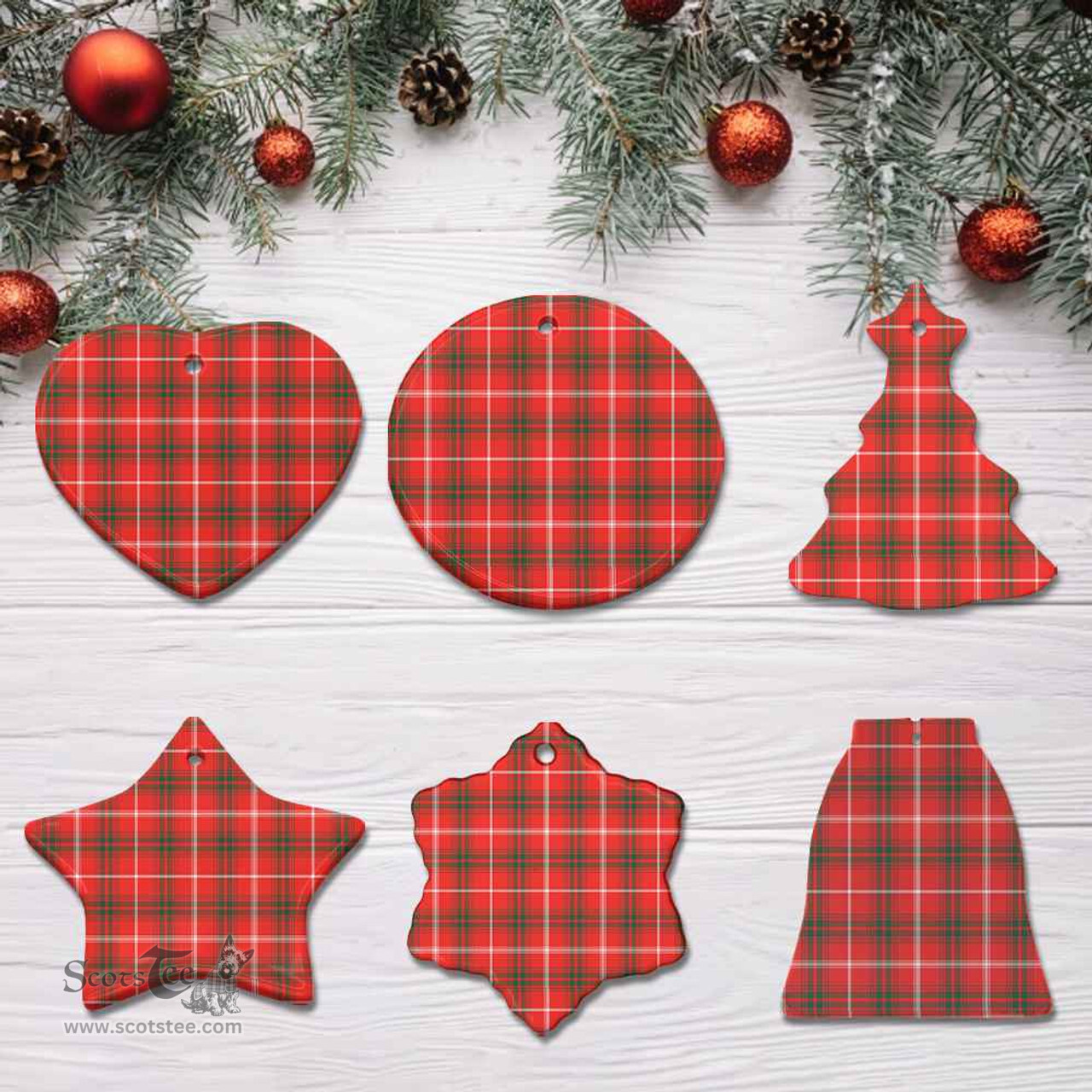 Scottish Duke of Rothesay Modern Clan Tartan Ceramic Ornament - Combo set ScotsTee.com