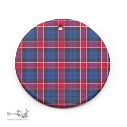 Scottish Graham of Menteith Red Clan Tartan Ceramic Ornament - Combo set ScotsTee.com