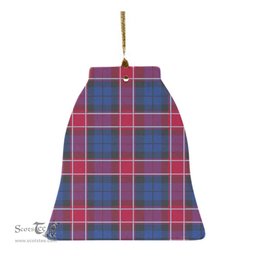 Scottish Graham of Menteith Red Clan Tartan Ceramic Ornament - Combo set ScotsTee.com