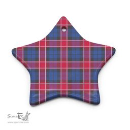 Scottish Graham of Menteith Red Clan Tartan Ceramic Ornament - Combo set ScotsTee.com