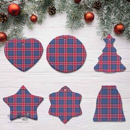 Scottish Graham of Menteith Red Clan Tartan Ceramic Ornament - Combo set ScotsTee.com