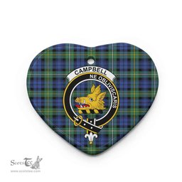 Scottish Campbell of Argyll Clan Crest Tartan Ceramic Ornament - Combo set ScotsTee.com