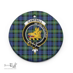 Scottish Campbell of Argyll Clan Crest Tartan Ceramic Ornament - Combo set ScotsTee.com