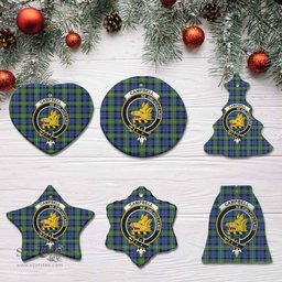 Scottish Campbell of Argyll Clan Crest Tartan Ceramic Ornament - Combo set ScotsTee.com