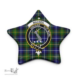Scottish MacNeill of Barra Clan Crest Tartan Ceramic Ornament - Combo set ScotsTee.com
