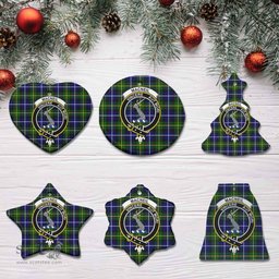 Scottish MacNeill of Barra Clan Crest Tartan Ceramic Ornament - Combo set ScotsTee.com