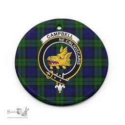 Scottish Campbell of Breadalbane Clan Crest Tartan Ceramic Ornament - Combo set ScotsTee.com