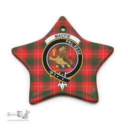 Scottish MacFie (of Dreghorn) Clan Crest Tartan Ceramic Ornament - Combo set ScotsTee.com