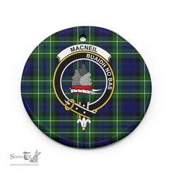 Scottish MacNeil of Colonsay Clan Crest Tartan Ceramic Ornament - Combo set ScotsTee.com