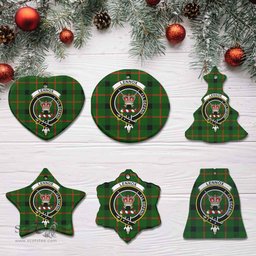 Scottish Lennox (Lennox Kincaid) Clan Crest Tartan Ceramic Ornament - Combo set ScotsTee.com