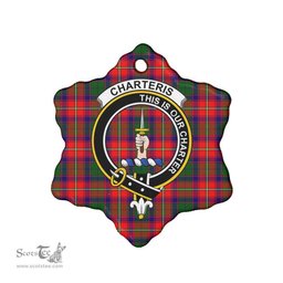 Scottish Charteris (Earl of Wemyss) Clan Crest Tartan Ceramic Ornament - Combo set ScotsTee.com