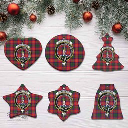 Scottish Charteris (Earl of Wemyss) Clan Crest Tartan Ceramic Ornament - Combo set ScotsTee.com