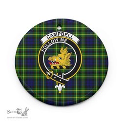 Scottish Campbell of Cawdor Clan Crest Tartan Ceramic Ornament - Combo set ScotsTee.com