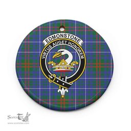 Scottish Edmonstone (of Duntreath) Clan Crest Tartan Ceramic Ornament - Combo set ScotsTee.com