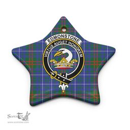 Scottish Edmonstone (of Duntreath) Clan Crest Tartan Ceramic Ornament - Combo set ScotsTee.com