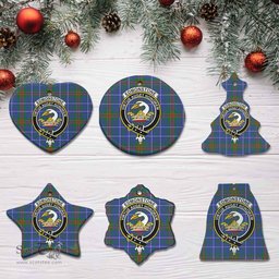 Scottish Edmonstone (of Duntreath) Clan Crest Tartan Ceramic Ornament - Combo set ScotsTee.com